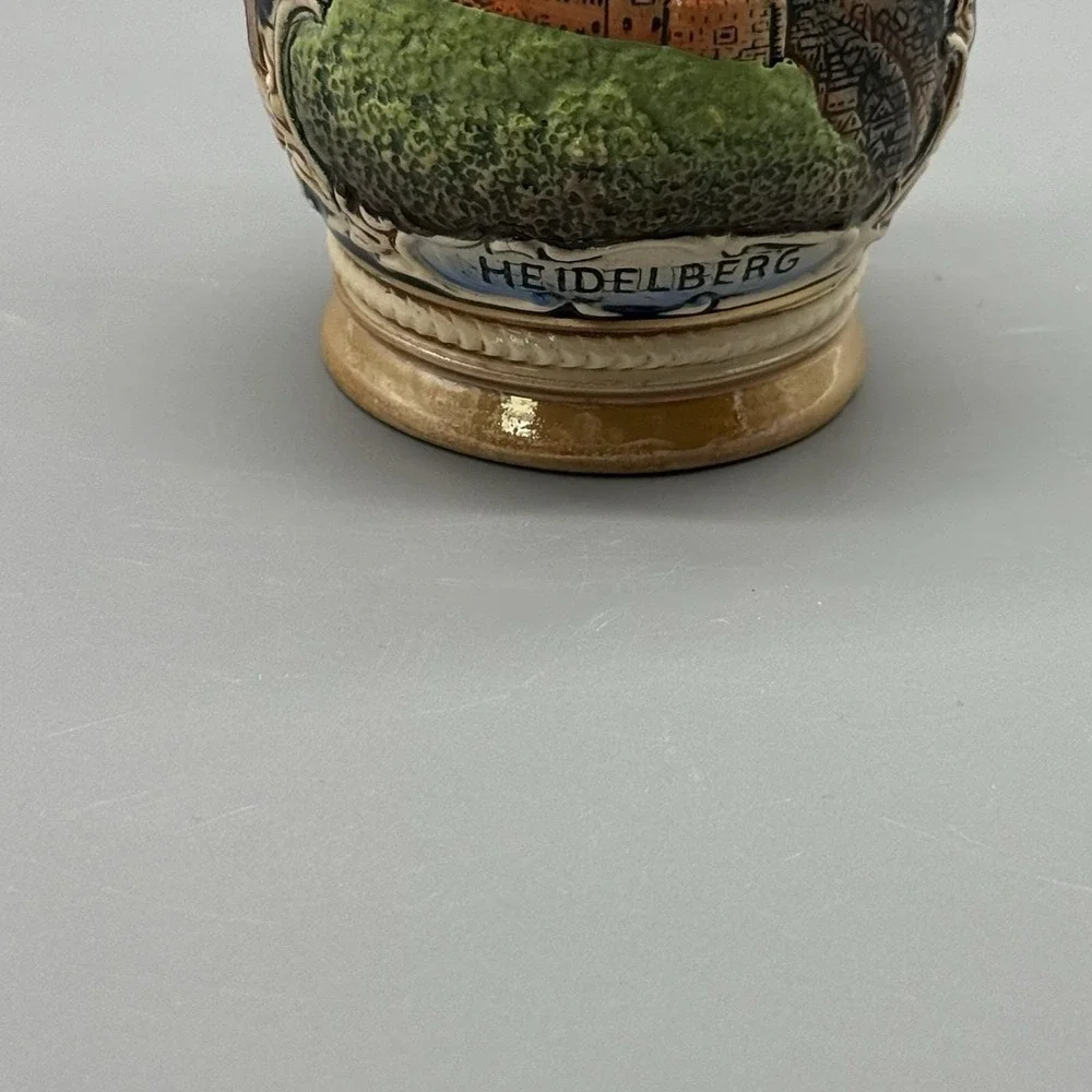 Vintage Heidelberg Germany Beer Stein‎ OBGM Pewter Lid 0.5L Castle M&R